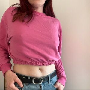 Cropped Hot Pink Sweatshirt